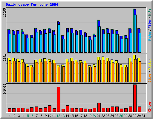 Daily usage for June 2004