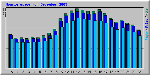 Hourly usage for December 2003