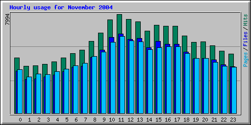 Hourly usage for November 2004
